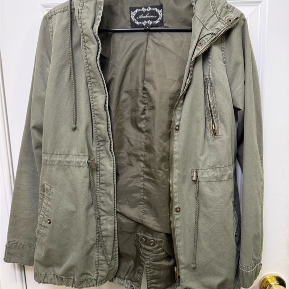 Ambiance Jackets & Blazers - NWOT Ambiance Green Utility Jacket with Adjustable Details